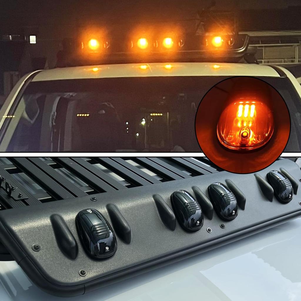Ygmylandbb LED Roof Marker 9 LED Cab Marker Universal Set of 5 Lights, 12V, Lights, Amber,