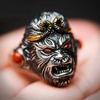 Sun Wukong Retro Silver & Gold Plated Openable Ring - Men's Domineering Index Style