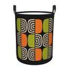 Half Concentric Circle Pattern Black Orange Green And Beig Dirty Laundry Baskets Large Clothes Storage Basket For Home Children