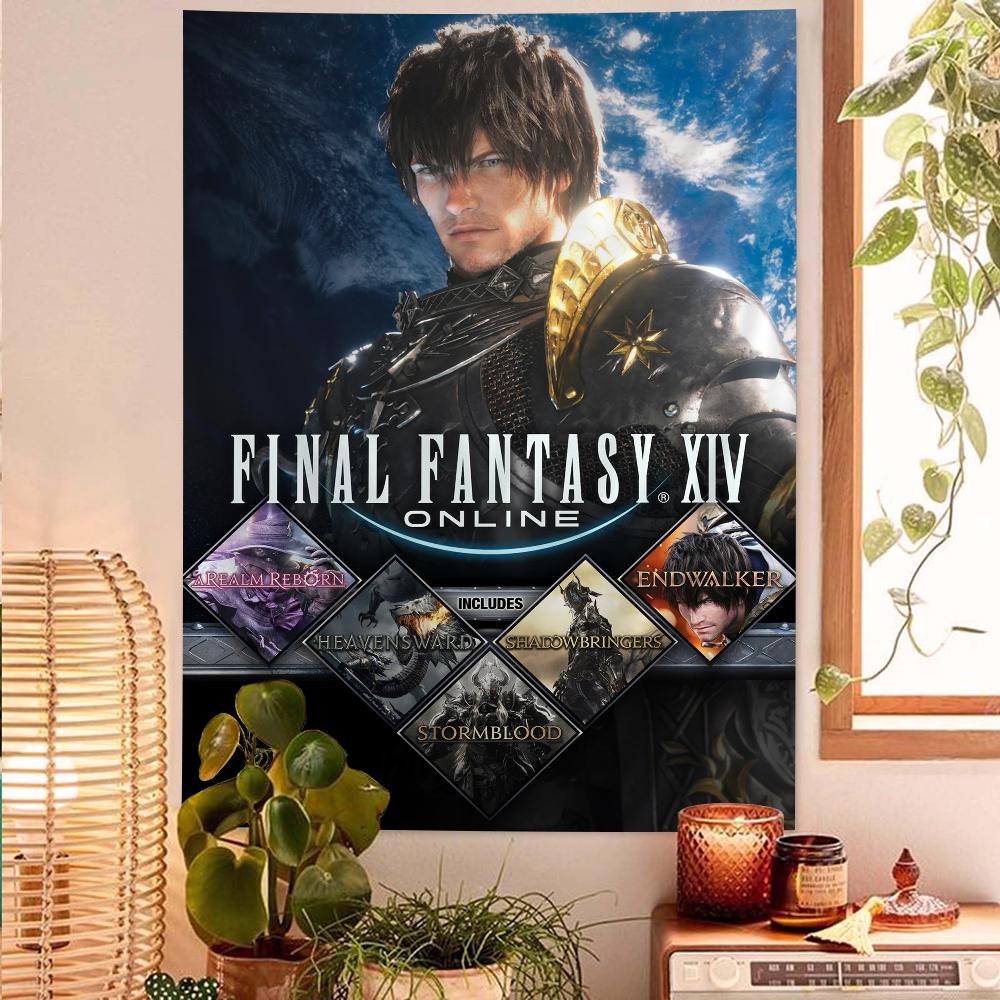 Мандала Настенное панно Final Fantasy XIV Аниме Игра Цветной Гобелен Настенное панно Бохо Настенные гобелены 74x94cm(29x37in)