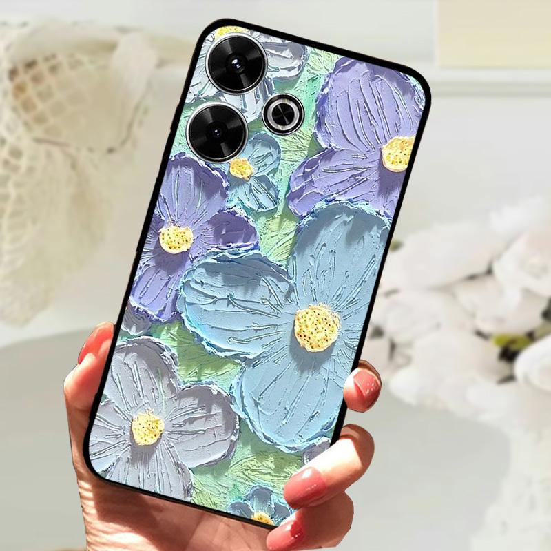 For Xiaomi Redmi 13 Case Fashion Painting Matte Cover Soft Silicone TPU Phone Case For Xiaomi Poco M6 4G Shockproof Shell Fundas