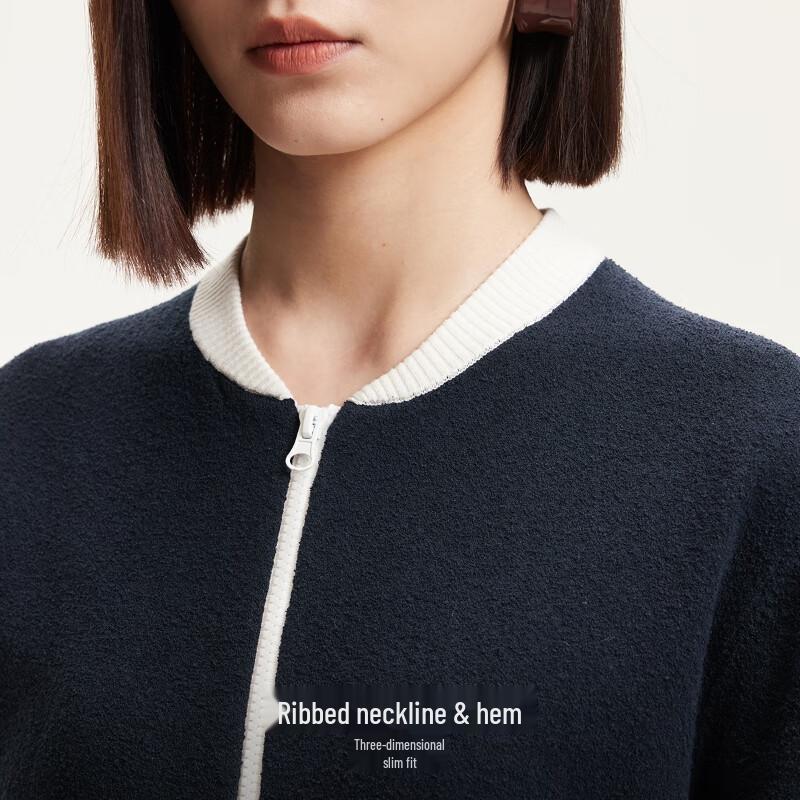 Veromoda Cotton Blend Colorblock Short Sleeve Knit Cardigan