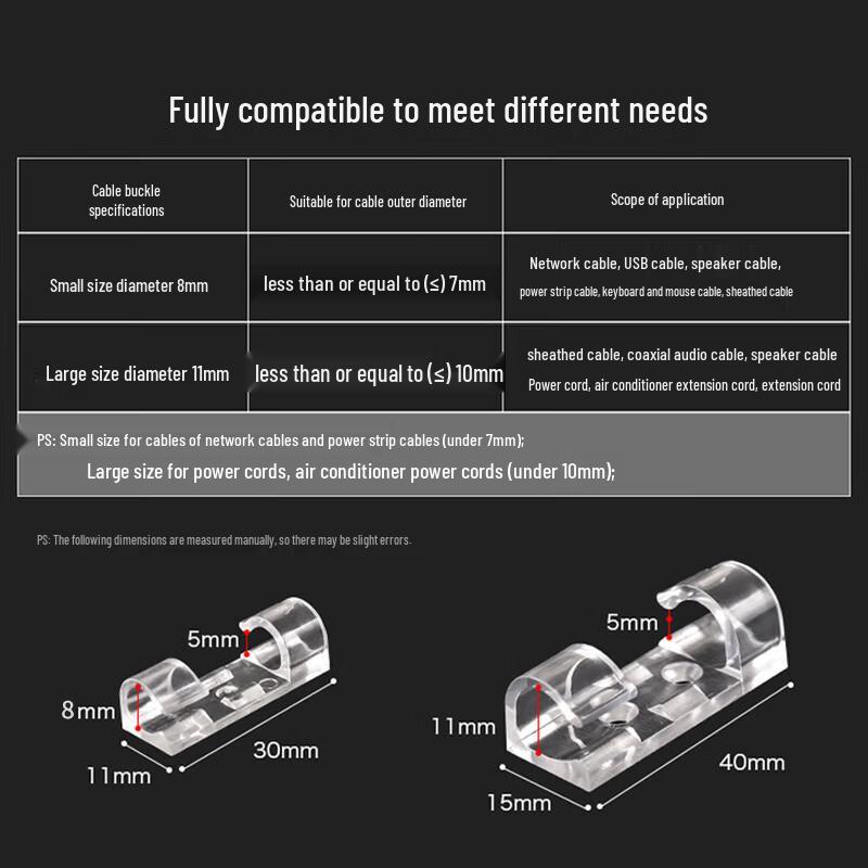 Selbstklebender Kabelorganisator & Befestiger für Steckdosenleisten