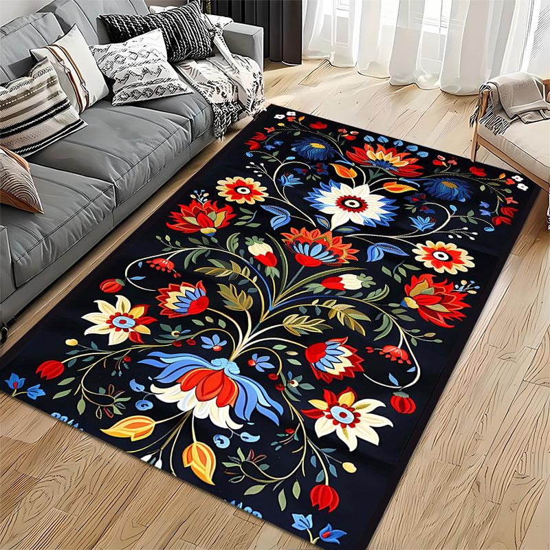 Floral Pattern Carpet Decor suitable as a non-slip mat for the living room or bedroom sofa