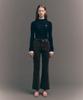 Seteo (W) Soft Corduroy Semi-Flare Pants Brown