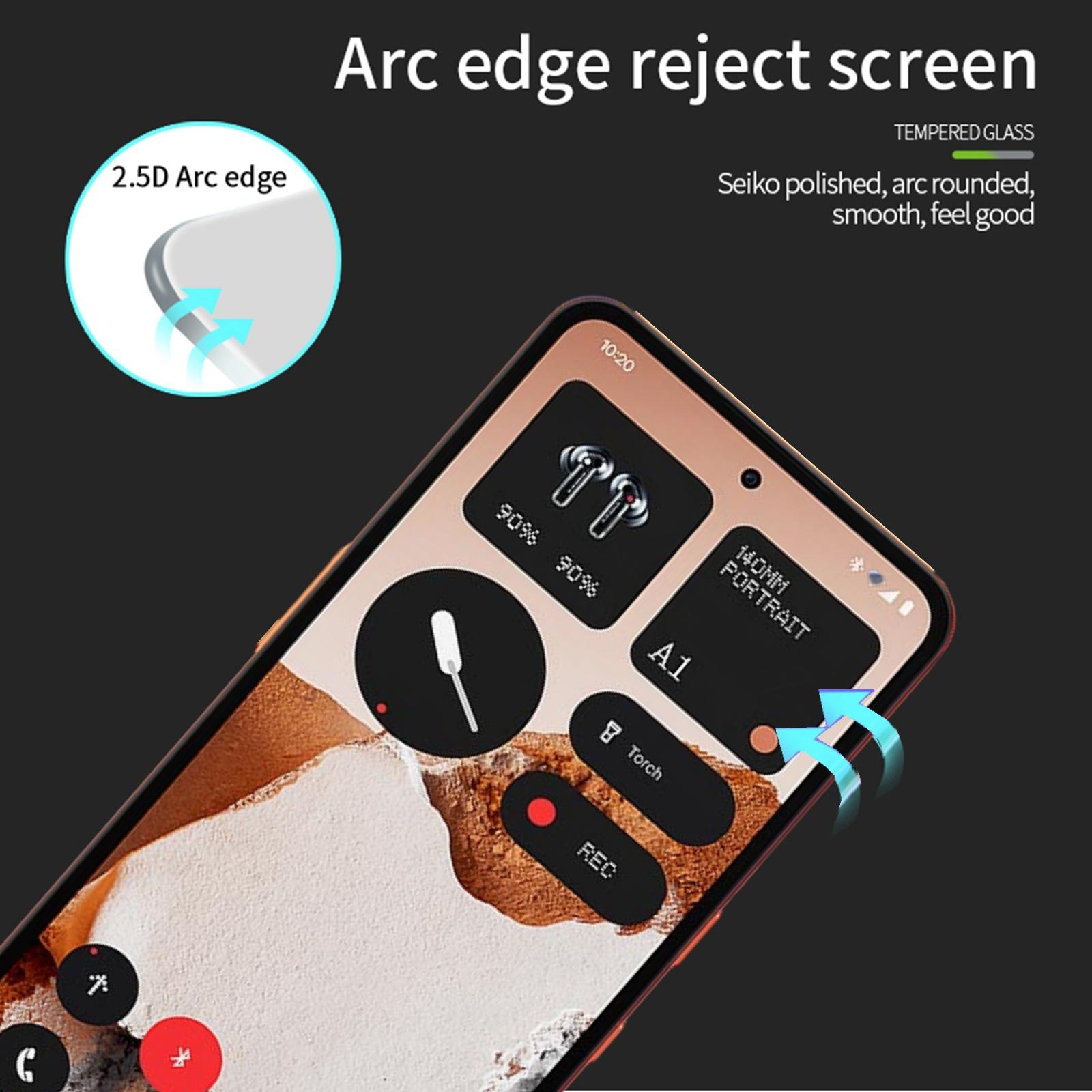 

For Nothing CMF Phone 2 Pro Screen Protector MOFI 9H Full Glue Full Coverage High Aluminum-Silicon Glass Film Black