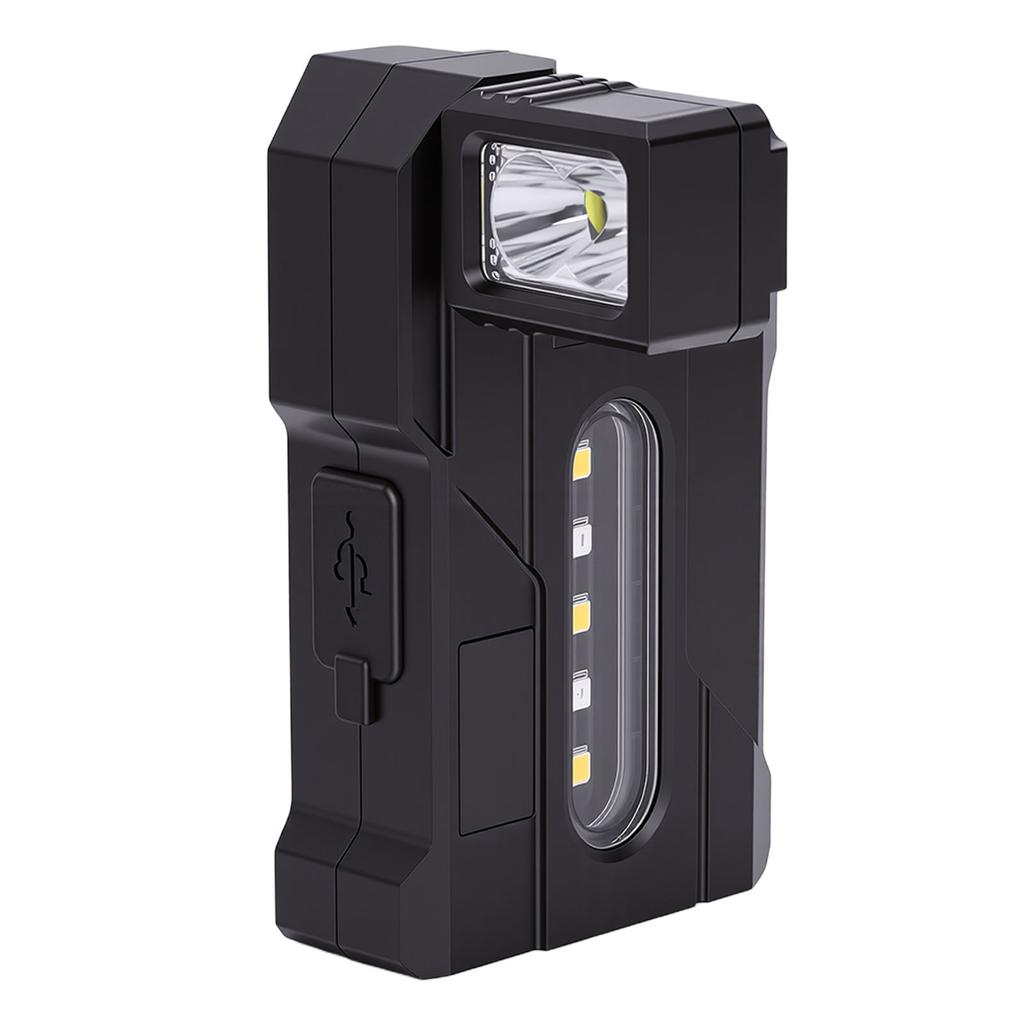Pocket Flashlight 180 Deg Rotating Head Magnetic Rechargeable Mini Flashlight Work Light with Digital Display for