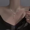 Elegant S925 Sterling Silver Bow Tassel Necklace: Luxury Clavicle Chain for Women with a Chic, Sophisticated Touch.