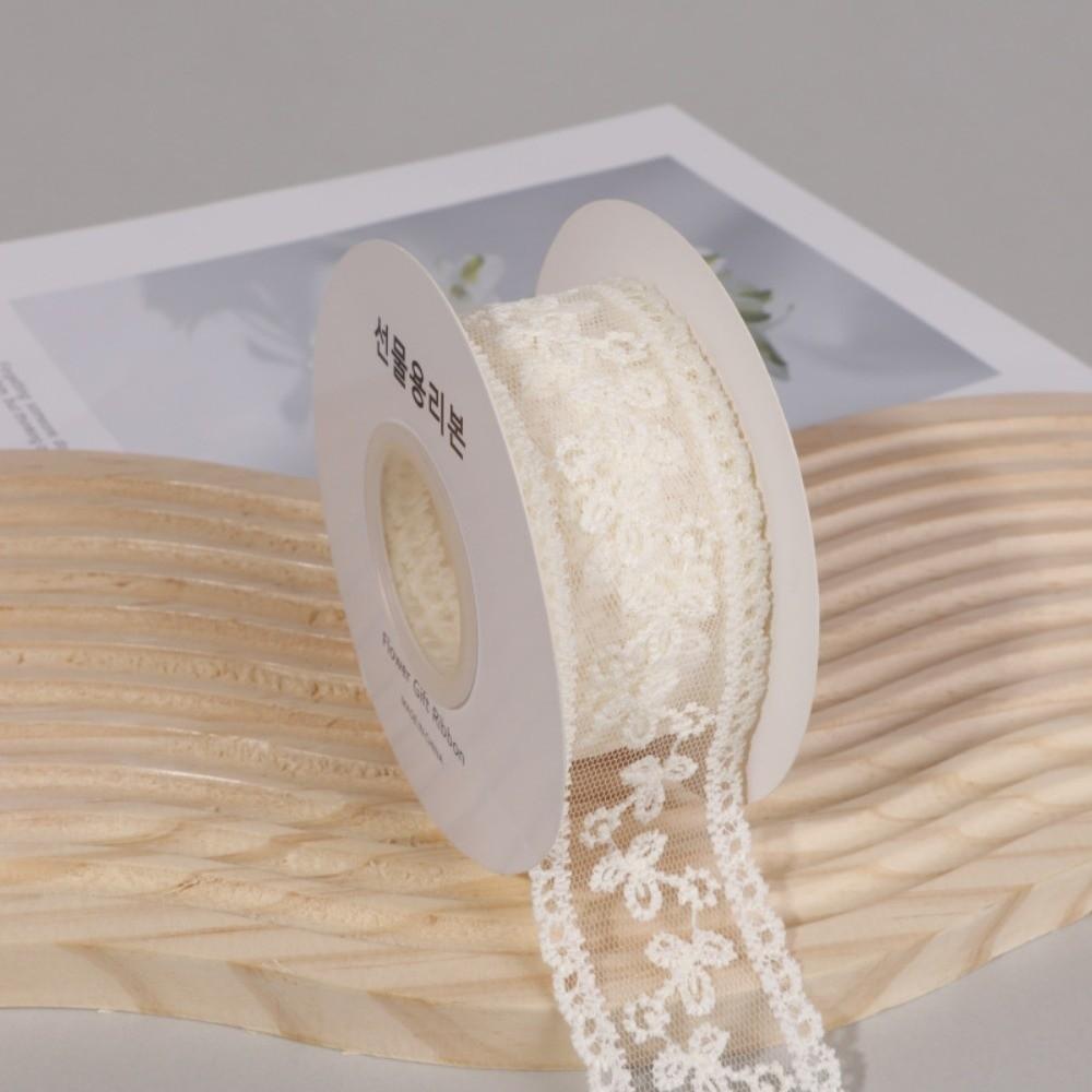 Floral Embroidery Floral Lace Trim Ribbon 5 Yards/Roller Gifts Packaging Material Lace Roll Trim