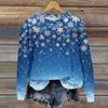 Women's Casual Long Sleeve Crewneck Sweatshirt with Christmas Print for Holiday