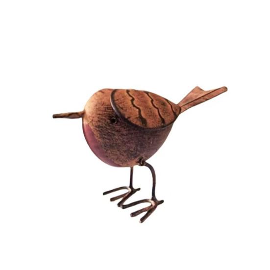Rusty Metal Bird Figurine Cute Small Bird Statue Vintage Farmhouse Outdoor Decoration for Patio Yard Garden Lawn