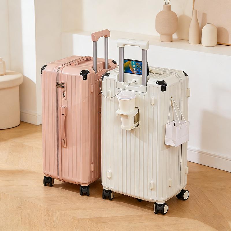 Women's Lightweight Travel Suitcase - Five-Wheel, 24"/28" Options, Large Capacity, Corner Protectors