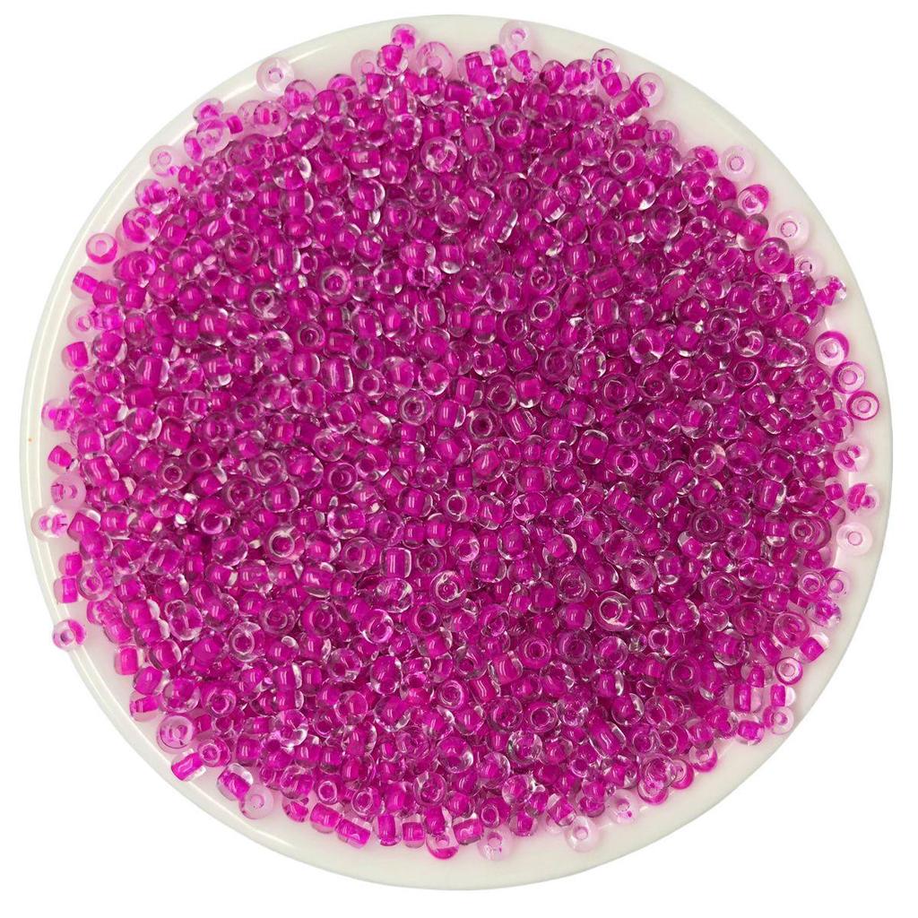 Solid Color 2/3/4mm Glass Seed Beads, Silver Lined, Dyed AB Cream, Round for Handmade Beading & Bracelets.