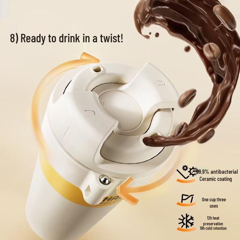 SUPOR Ceramic Coated Insulated Coffee Mug