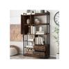 Bookshelf - MUVOE - 6 Shelves - Antique Brown - Drawers and Doors - Industrial Vintage Style