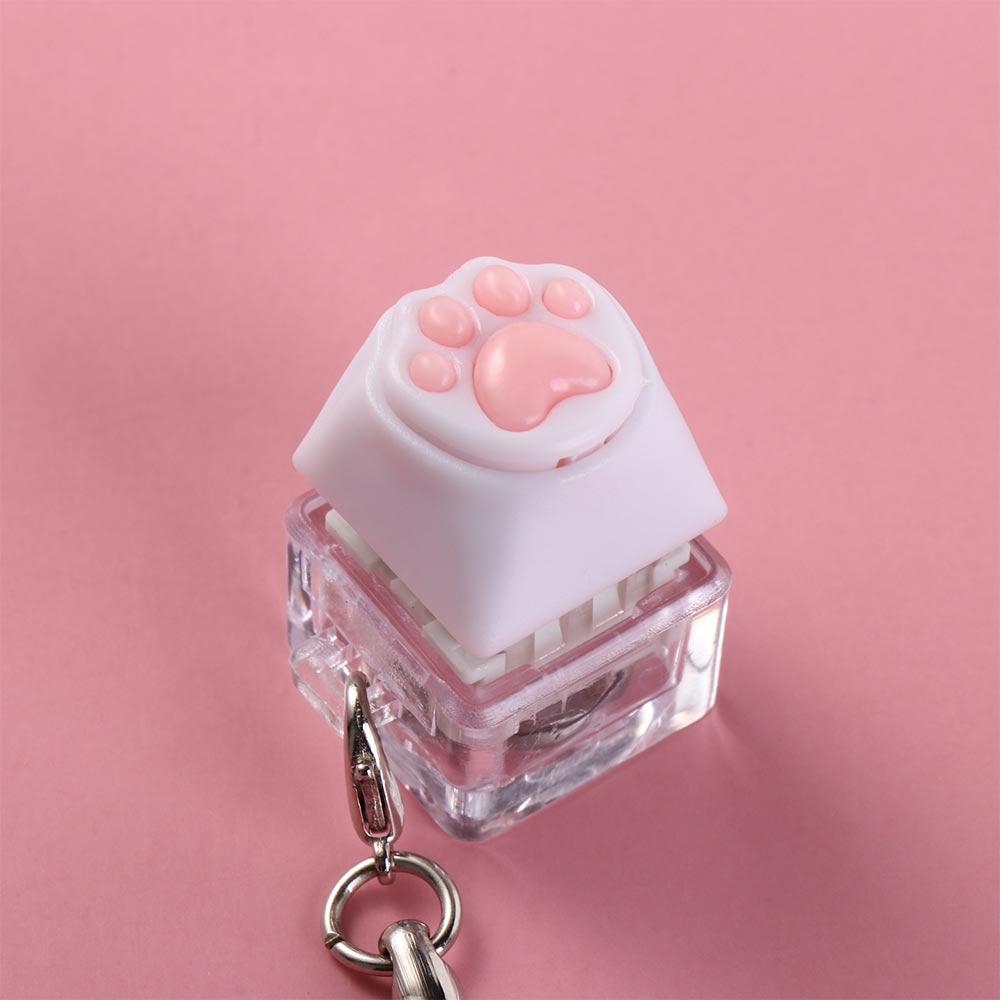 Cat Paws Corgi Buttock Pink Cat Claw Keycap Key Chain  Mechanical Keyboard