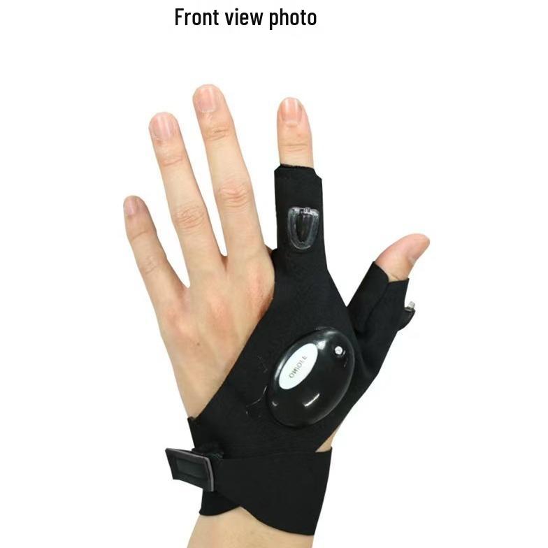 LED Flashlight Fishing Gloves - Luminous Finger Lamp for Night Fishing and Repairs