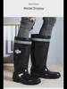 2025 Men's Waterproof Non-Slip High-Top Mining Boots with Thick Soles and Reflective Strips for Coal Mine Protection