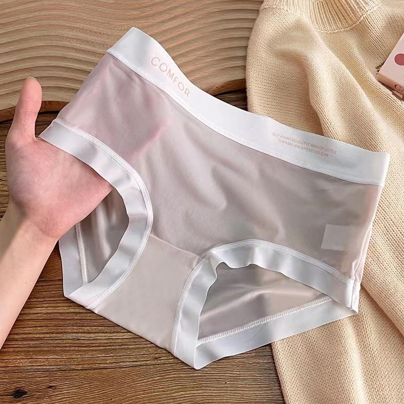 Women's Panties Sexy Women's Ice Silk Seamless Panties Quick Drying Solid Color Underwear Comfortable Female Briefs Cool Lingeri