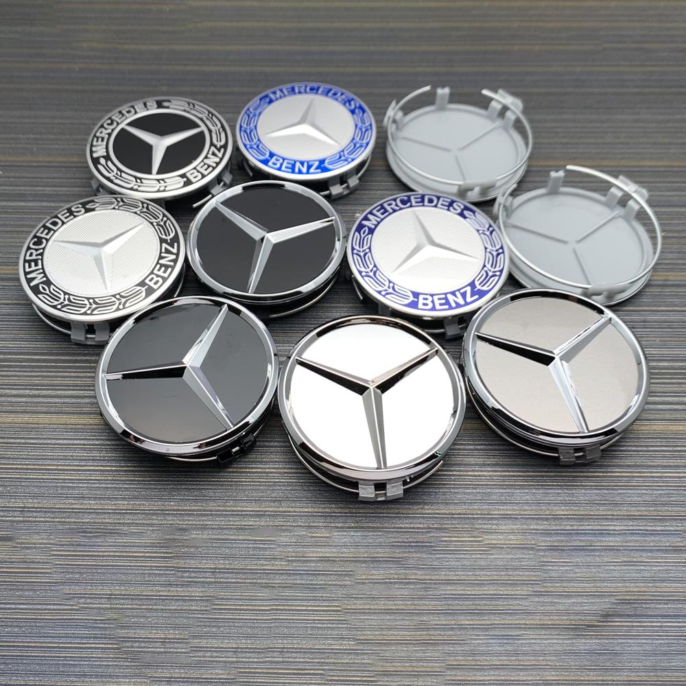CQV1 Emblem Logo Car Wheel Center Cap 4Pcs75mm Hub Cover Badge For Mercedes Benz AMG W211 W203 W204 W210 W124 AMG W202 Accessorie