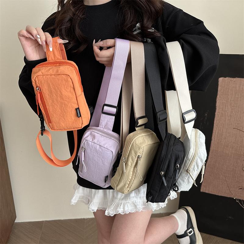 2025 new shoulder messenger bag mini lightweight and simple small satchel mobile phone bag men's fanny pack sports breast bag