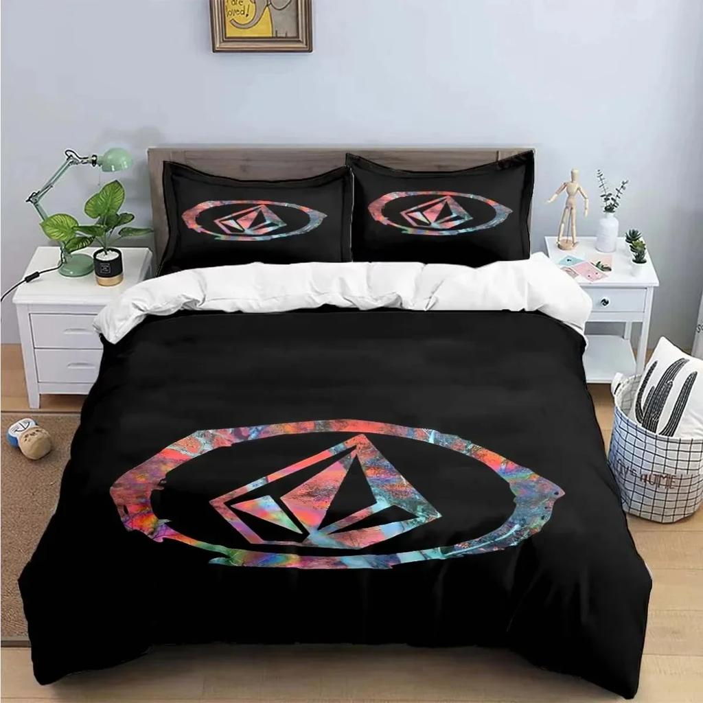 New V-VOLCOM 3D NEW Duvet Cover Pillowcase Bedding Set Adult Boy Girl Bedroom Decoration Children Single Double Large
