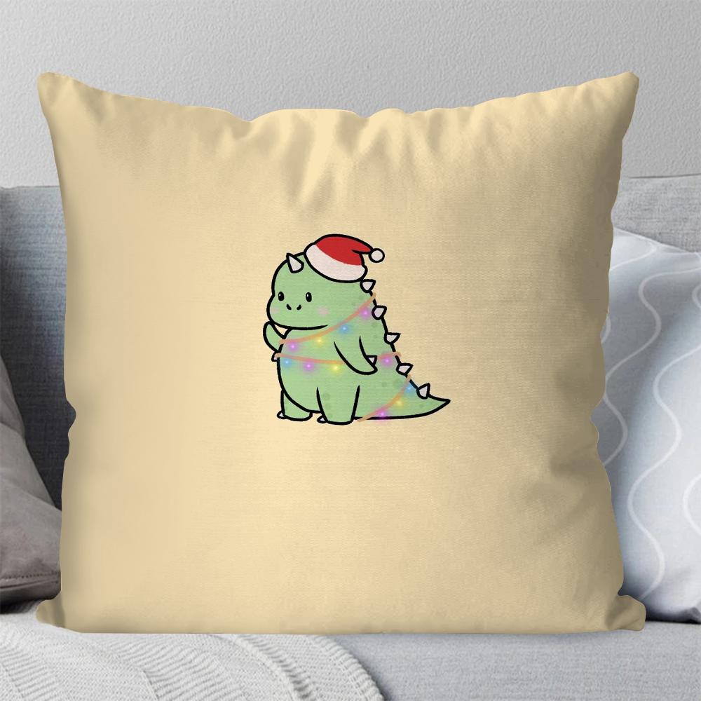 Niedlich Und Minimalistisch Dinosaurier Kissenbezug Quadratisches Kissen Schlafzimmer Sofa Freizeit Komfort Kissen Auto Wohnzimmer Heimdekoration 40X40