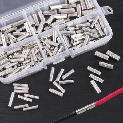 200pcs/set Brass Crimp Wire Connectors Assortment Not Insulated Butt Splices Butt Connector Set for Electrical Repairs