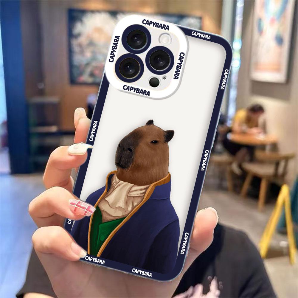 

Cute Astronaut Capybara Cover Clear Phone Case For Redmi Note 15 14 13 12 11 11T 11S 10 9 10S 9S 8 Pro Max Plus Transparent Case Redmi NOTE124G