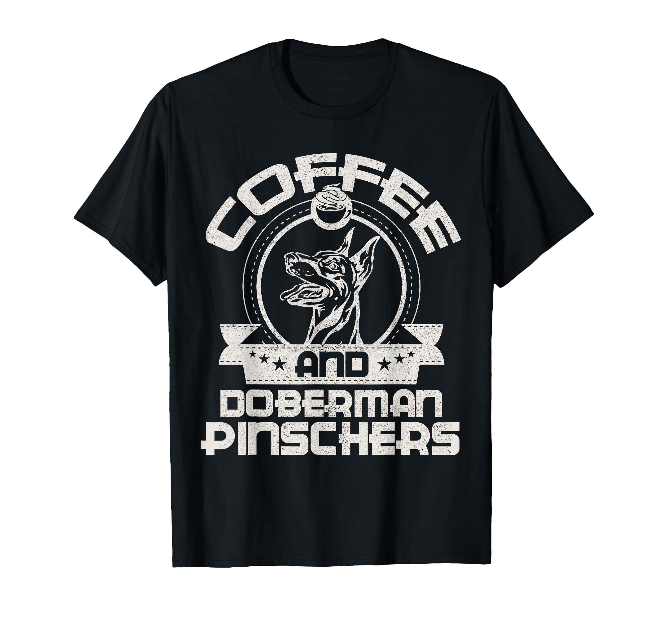 

Coffee and Doberman Pinscher Coffee Drinking Dog Owner Lover T-Shirt