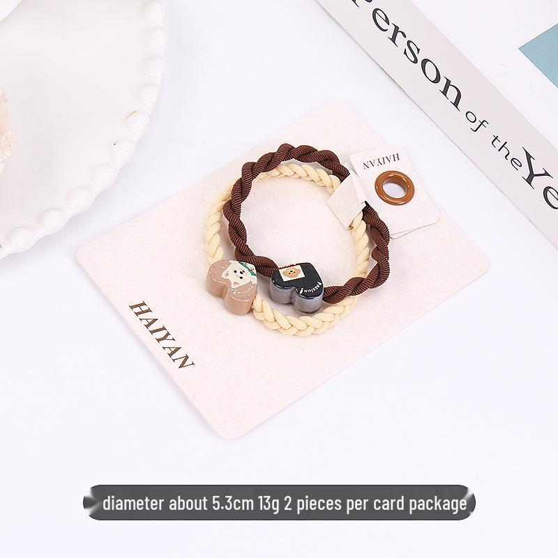 

Korean Milk Coffee Puppy Hair Tie: Cute, High Elasticity, Versatile, Durable Headband