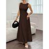 Polyester A Line Dress With Wrinkleresistant Fabric For Casual And Party Wear