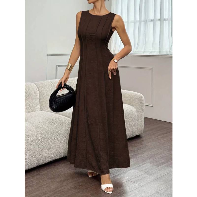 Polyester A Line Dress With Wrinkleresistant Fabric For Casual And Party Wear
