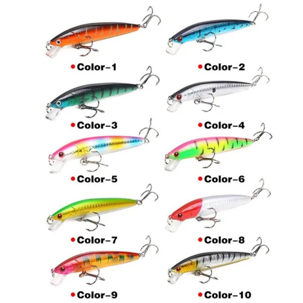 1PACK/10 section Fishing Lure Crank Bait Swim bait Bass Shad Dace 3D eyes Fishing Tools