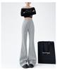 Women's High-Waisted Flared Sweatpants - Slimming Micro-Flare, Tall Fit, Spring/Autumn 2024 Collection