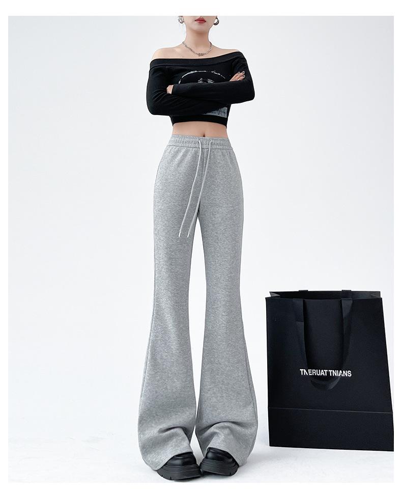 Women's High-Waisted Flared Sweatpants - Slimming Micro-Flare, Tall Fit, Spring/Autumn 2024 Collection