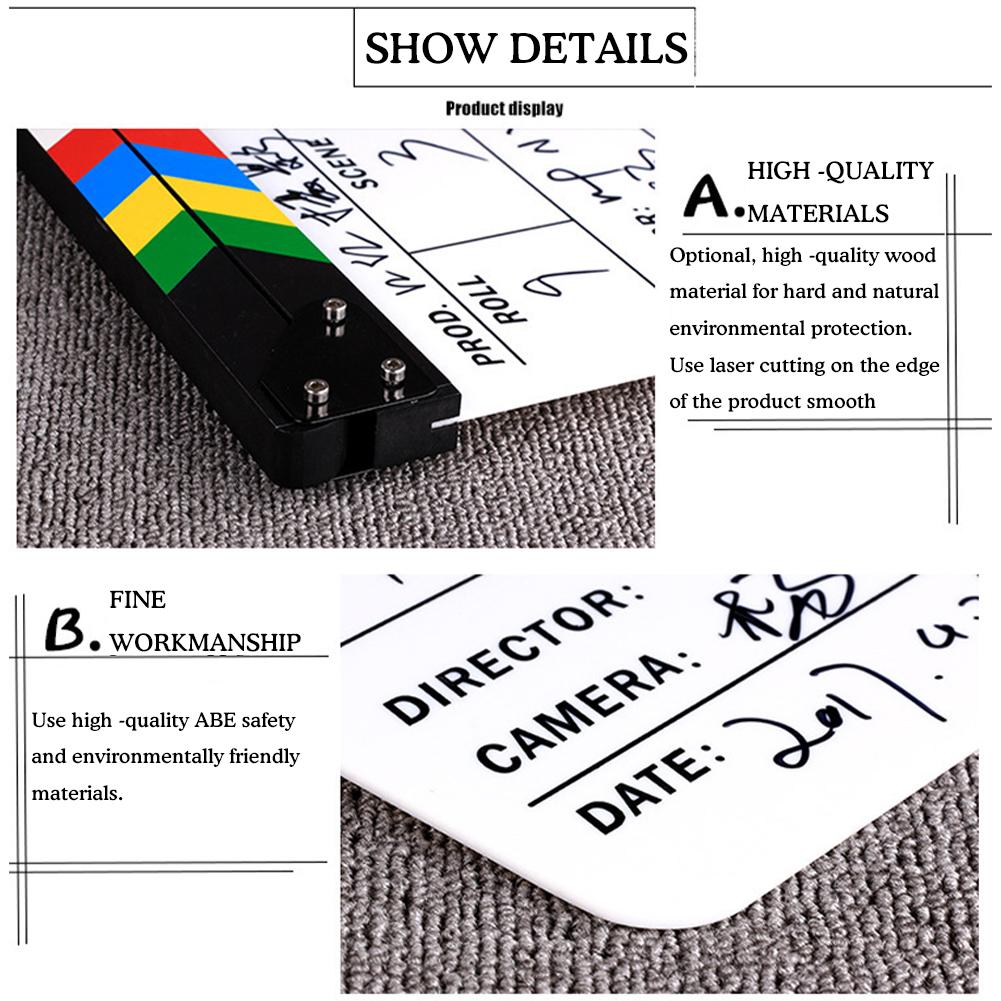 Colorful Director's Board Movie Clapperboard Creative Cut Craft Prop Props Online Film Wooden Photo Photography Store Board L5N4