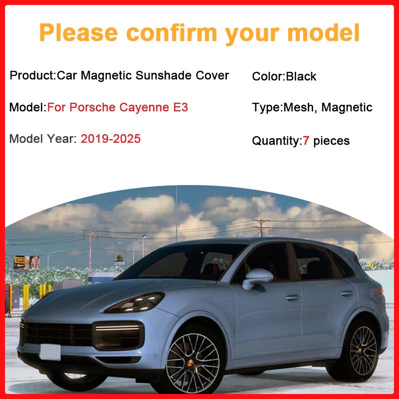 For Porsche Cayenne E3 Porsche Cayenne 2024 Accessories -2025 Magnetic Sunshade Car Sunshade Visor Blocking Curtain Privacy