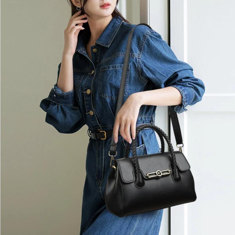 Urban Simple Style Women's Crossbody Bag Handbag Shoulder Bags Retro Large Capacity Soft PU Leather Tote Bag for Daily Use