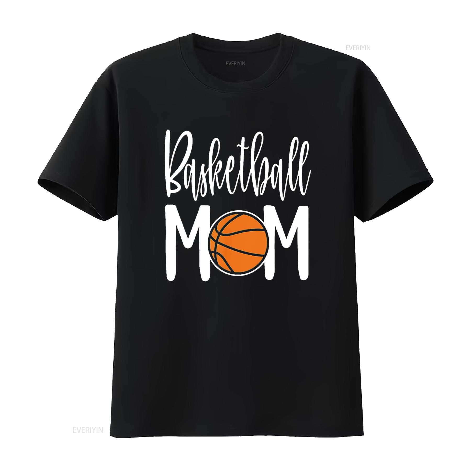 

Womens Basketball Mom T Shirt Black 2XL vintage Washed Comfortable Breathable Slightly Stretched homme Versatile Stylish 4XL