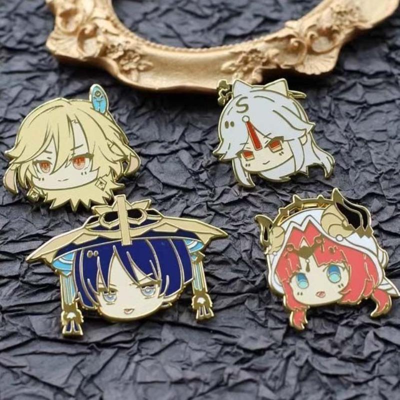 Genshin Impact Peripheral Two-dimensional Wanderer Ningguang Nilukawei Anime Character Fan Metal Badge Brooch School Bag Pendant