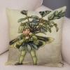 Federa Cuscino Elfi Cartoni Animati Vintage Decorativa Mondo Fiabesco Federa Cuscino Peluche Ragazza dei Fiori Federa per Divano Casa,(1)