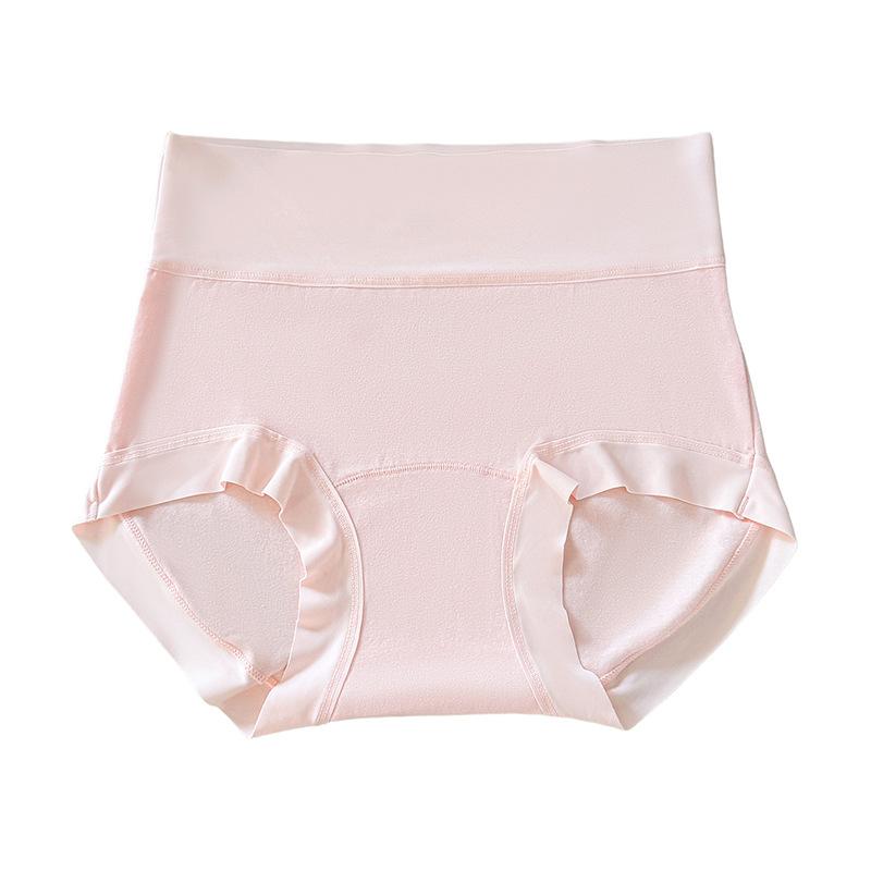 

Women s New Summer Simple Color Pure Cotton Antibacterial Extended Stall High Waist Panties M розовый