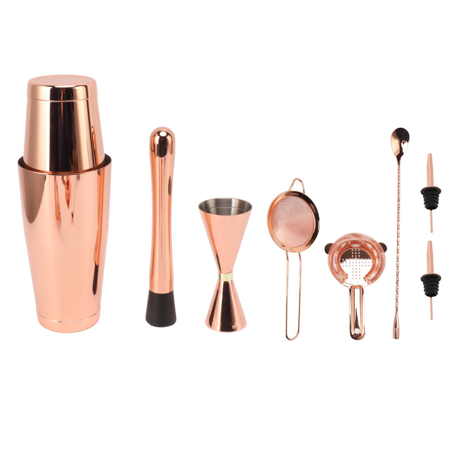 

Bartender Kit Stainless Steel Good Temperature Preservation Effect Boston Shaker Tool Set Bar Set L