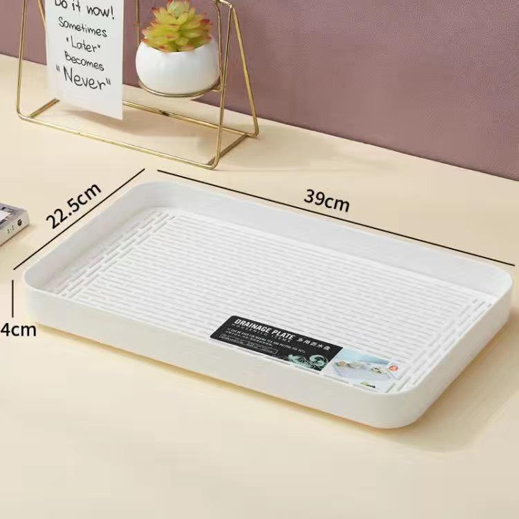 Double-Layer Plastic Draining Tray: Durable Household Tea, Bowl & Chopstick Storage Rack