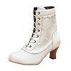Women'S Wine Glass Heel Pointed Toe Lace Up Ankle Boots Fashionable Casual Low Top Leather Ankle Boots Women Boot Botas Mujer