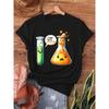 Science Chemistry Print T-shirt, Short Sleeve Crew Neck Casual Top for Summer & Spring, Women's Clothing