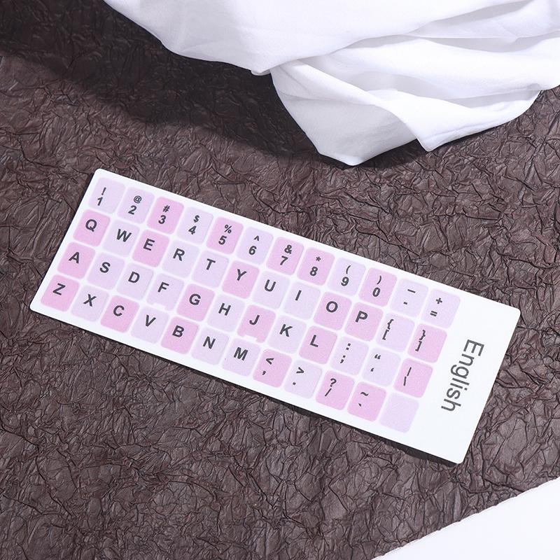 1Pc English Keyboard Sticker Makaron Color Key Sticker Desktop Computer Sticker