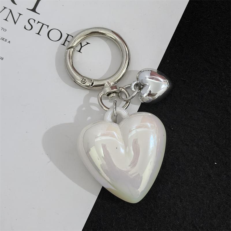 Black Transparent Puffy Heart Charms Keychain Grunge Fashion Bag Backpacks Hanging Ornament Car Key Chain for Women