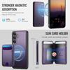 For Samsung Galaxy A55 5G Magnetic Case JEEHOOD J10 Leather Back Phone Cover with Detachable Card Holder Kickstand